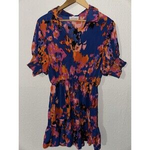 First Love By Lovelyn Knee Length Dress Colorful Abstract Large Blue Pink